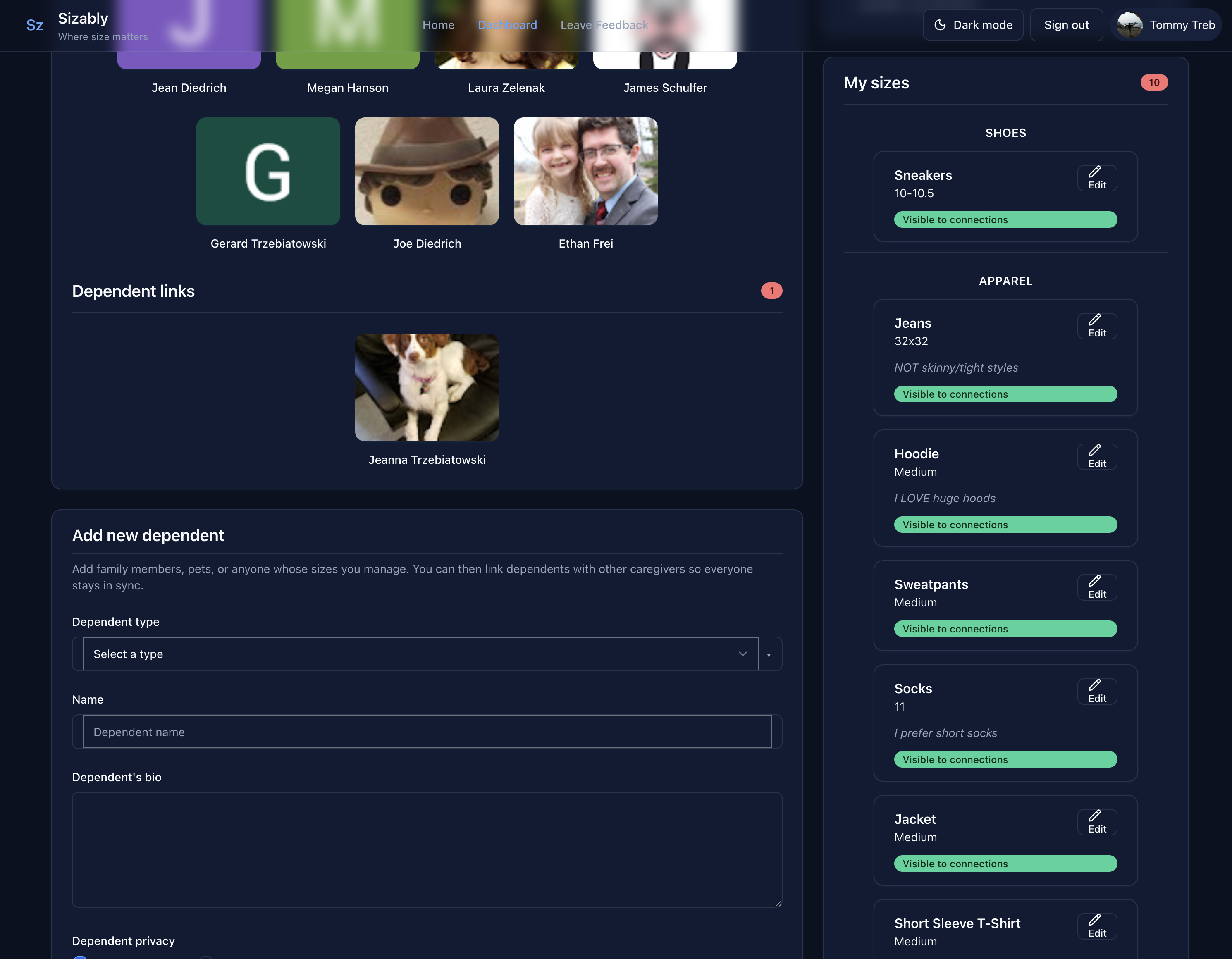 Sizably size profile